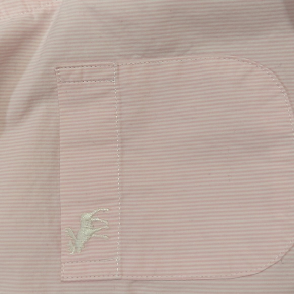 Two Girls Abercrombie Kids XL Button down Striped Shirts Navy Pink - Picture 4 of 5